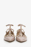 Valentino Nude Patent Leather Cage Rockstud Flats Size 35.5