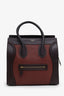 Celine Burgundy/Tricolour Leather Micro Luggage Bag