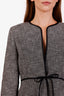Max Mara Black/Grey Cotton Midi Skirt and Blazer Set Size 14/12