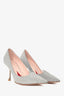 Roger Vivier Silver 'I love Vivier' Glitter Pumps Size 36