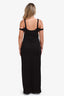 Gucci 2023 Black Ribbed Cut-Out Crystal GG Sleeveless Maxi Dress Size XXL