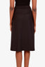 Veronica Beard Black Wool Blend Lace-Up Front Midi Skirt Size 0