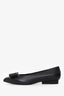 Salvatore Ferragamo Black Calf Leather Viva Bow Ballerina Flats Size 7