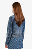 Diesel Blue Denim Leather Trim Jacket Size S