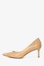 Jimmy Choo Beige Patent Aurora Pointed Toe Pumps Size 37.5