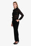 Max Mara Studio Black Sheer Button Down Long Sleeve Jumpsuit Estimated Size M