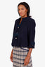 Pre-loved Chanel™ Navy Tweed Blazer Jacket Size 40