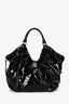 Louis Vuitton Black Patent Leather Surya XL Perforated Logo Top Handle Bag