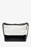 Pre-loved Chanel™ 2017 Black/White Quilted Lambskin Leather Medium Gabrielle Bag