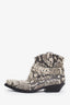 Zimmermann Python Embossed Western Ankle Boots Size 40