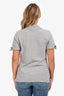 Burberry Grey Cotton Nova Check Collared Short Sleeve Polo Size XL with Buckle Detailing