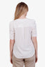 Veronica Beard Cream Silk 3/4 Sleeve Ruffle Button Down Blouse Size 4