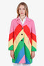 Valentino Rainbow Wool Cashmere Midi Coat Size 6