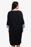 Sofie D'Hoore Black Cotton Long Sleeve Striped Cuff Sleeve Dress Size 38