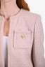 Celine Blush Pink Wool Blend Tweed Jacket Size 36