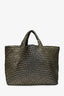 Naghedi Gold/Black Glitter Woven 'St. Barths' Tote Bag with Pouch