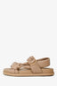 Fendi Beige Leather 'Feel' Sandals Size 38