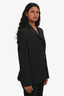 Brunello Cucinelli Black Wool Metallic Lapel Blazer Size 42