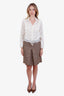 Prada Grey Silk Virgin Wool Mini Skirt Size 38