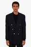 Burberry Navy Wool Cashmere Tailored Suit Jacket Est Size M Mens