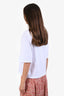 Isabel Marant White Cotton Padded Shoulder SS Top Size XS