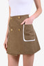 Fendi Brown Wool Mini Skirt with Gold-tone Buttons Size 38