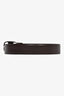 Salvatore Ferragamo Brown Leather Reversible Belt with Chrome Hardware Size 44 Men's