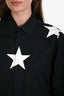 Givenchy Black/White Cotton Star Print Collar Button Down Long Sleeve Shirt Size 38
