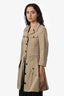 Miu Miu 2010 Beige Pleated Detail Knee-Length Trench Coat Size 38