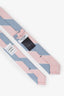 Thom Browne Pink/Blue Silk Cotton Striped Tie