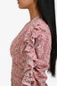 Isabel Marant Pink Floral Ruffle Three-Quarter Sleeve Blouse Size 36