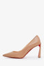 Christian Louboutin Nude Leather Pointed Toe Heels Size 37