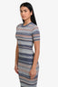 Zimmermann Blue/Orange Ribbed Knit Maxi Dress Size 0