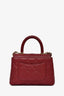 Pre-loved Chanel™ 2022+ Burgundy Caviar Leather Nano Coco Top Handle
