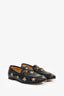 Gucci Black Leather Embroidered Bee Star Jordaan Horsebit Loafers Size 38