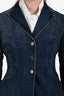 Christian Dior Dark Blue Denim Single Breasted Blazer Size 8