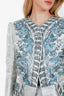 Louis Vuitton Spring Summer 2018 Collection Silver Tweed Pattern Evening Jacket  + Skirt Set Size 38/36