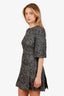 Dolce & Gabbana Grey Metallic Lurex Floral Jacquard Dress Size 40