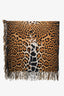 Yves Saint Laurent Rive Gauche Spring 2002 Tom Ford Runway Leopard Print Fringe Scarf