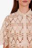 Frame Cream Lace Sheer Button Up Shirt Size M