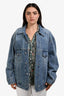 Tibi Blue Denim Oversized Jacket Size M