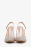 Sergio Rossi Nude Crystal Embellished Slingbacks Size 37.5