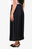 Tibi Black Pleated Satin Maxi Skirt Size XL