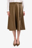 Theory Khaki Workwear Wrap Midi Skirt Size S