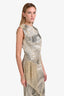 Maison Margiela 2017 Beige Mesh Pixelated Face Midi Dress Estimated Size M