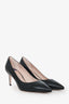 Stuart Weitzman Black Leather Leigh 70 Pointed Toe Heels Size 7.5