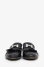 Hermès Black Leather 'Rivoli' Fringe Mules Size 38