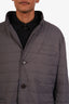 Brunello Cucinelli Grey/Blue Nylon Button Up Jacket Size 3XL Mens