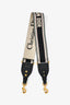 Christian Dior Navy Blue Striped Logo Canvas Guitar Strap