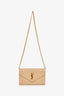 Saint Laurent Beige Grain de Poudre Leather Chevron Quilted 'Cassandre' WOC